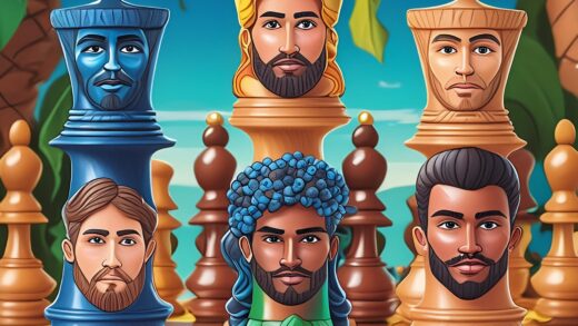 Um jogo de xadrez onde as peças tenham rostos humanos 68816