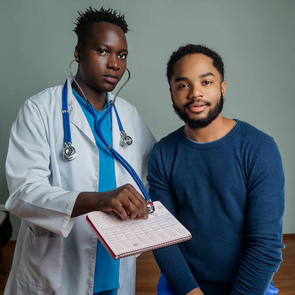 um médico examinando um paciente